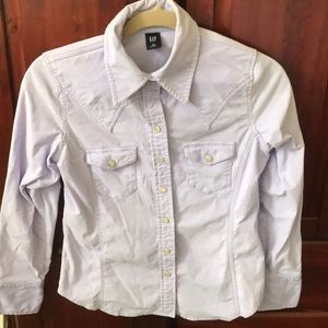 Gap corduroy lavender fitted shirt